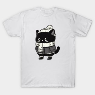 Winter Cold Black Cat T-Shirt